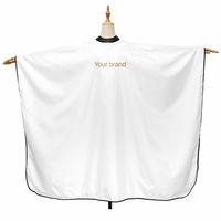 Cape de coiffure imperméable avec logo personnalisé, antistatique, respirante, pour salon de coiffure, noir et blanc
