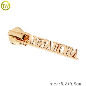 Custom Gold Letters <strong>Zipper</strong> Pulls Handbags Decorative logo <strong>Replacement</strong> <strong>Zipper</strong> Puller Metal Nylon Slider <strong>Zipper</strong> Tags for Jacket - Product Image 2