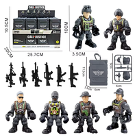 24 Figurines d'action pour hommes de l'armée de 4 couleurs-Assembler des jouets de soldat avec des armes pour les enfants de 3 ans et plus