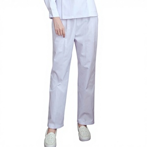 <span class=keywords><strong>Pantalon</strong></span> d'infirmière personnalisable pour <span class=keywords><strong>femme</strong></span> en tissu tricoté polyester/coton <span class=keywords><strong>blanc</strong></span>, tenue de travail pour l'automne et l'hiver - Product Image 1