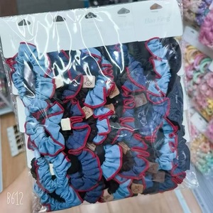 Élastique à cheveux Scrunchie en matériaux mixtes, haute élasticité, usage quotidien, couleur aléatoire, origine Jinhua, Printemps 2025 - Product Image 2