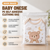 Sacs d'emballage transparents personnalisés en PE autocollants pour vêtements de bébé, pour boutiques de détail, e-commerce et vente en gros