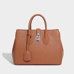 Tas Kantor Wanita Elegan 2025 Dengan Kunci, Tas Selempang Ukuran Besar Klasik Baru, Grosir Tas Tangan PU Tekstur Lychee Kecil - Product Image 1