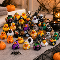 Canard en caoutchouc coloré de 2,3 pouces pour Halloween, jouet de bain, décoration de fête, jeu aquatique pour enfants, cadeau fantaisie de collection