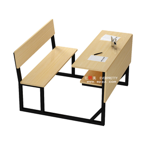 Trường lớp học đồ nội thất bằng gỗ kim loại bàn ghế lớp học sinh viên nghiên cứu ba bàn và ghế Bộ - Product Image 5