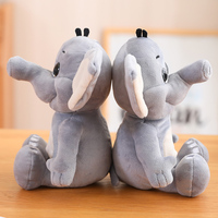 Jouets importés de Chine, éléphant en peluche, coton super doux, rembourrage en PP lesté, broderie, cadeau d'anniversaire, 25 cm, sac OPP