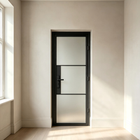 Portes battantes en acier et verre de style français pour l'intérieur des maisons et appartements, manuelles, personnalisables en taille et couleur, isolées thermiquement, pour villas et salons