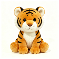 Peluche tigre personnalisée, animal en peluche tigre, adorable peluche tigre, peluche tigre assise, peluche tigre orange