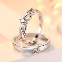 Aimeishi Manufacturers' Price Bague de mariage en argent sterling 925 Design d'ailes d'ange romantique pour femmes hommes couple pour les fêtes
