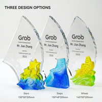 Trophée en verre et cristal Jadevertu 2026 Splendid Series avec technique de sablage, design durable
