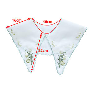 Venta al por mayor de doble capa de Organza bordado cuello falso Vintage Floral escote desmontable para ropa de mujer - Product Image 5