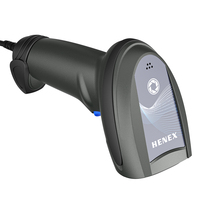 Lecteur de codes-barres 1D/2D filaire USB HENEX HC-5208S, lecteur de codes QR portable avec fonction OCR pour applications Android et iOS en magasin et entrepôt