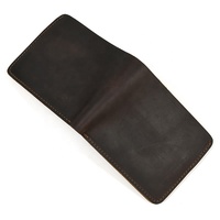 Dompet Kulit Crazy Horse Diskon Besar, Minimalis, Tempat Kartu, Kulit Asli Pria, Dompet Pendek Kulit Sapi untuk Pria
