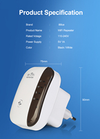 Eastech 2.4GHz Signal WiFi Extender Amplificateur Répéteur Sans Fil WiFi Internet Booster Bande jusqu'à 300 Mbps