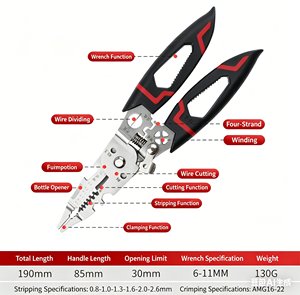 <span class=keywords><strong>Pince</strong></span> à dénuder multifonctionnelle de 8 pouces, outil manuel polyvalent pour électriciens, pour dénuder rapidement les fils et retirer l'isolation - Product Image 3