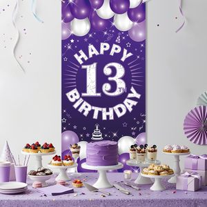 Decorazioni per <span class=keywords><strong>il</strong></span> <span class=keywords><strong>13</strong></span>° Compleanno, Striscione per Porta, Banner Viola per Ragazze, Sfondo per Festa di Compleanno <span class=keywords><strong>13</strong></span> Anni, Insegna da Giardino Stile Banner per Porta - Product Image 6