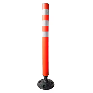 เสาจราจรพลาสติกแบบยืดหยุ่น ป้ายจอดรถ เสา PE แบบยืดหยุ่นพร้อม PVC สีดำ - Product Image 1