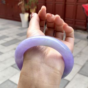 Bracciale in <span class=keywords><strong>Giada</strong></span> Naturale del Myanmar, Smeraldo Viola Brillante, Forma Rotonda, Stile Concubina Imperiale, Misura 55.5-12 - Product Image 4