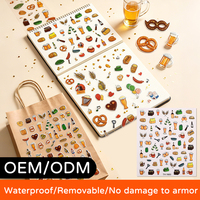 Autocollants pour ongles personnalisés, colorés et non toxiques, à motifs Oktoberfest, Bière, Chaussettes de bretzel, Saucisse, Hameçon, Lederhosen, Baril, Blé, pour Fête de la Bière