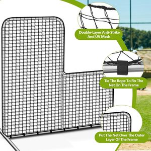 Rete da allenamento portatile in acciaio per baseball, rete da lancio per softball, gabbia da battuta per baseball, schermo di sicurezza, schermo a <span class=keywords><strong>L</strong></span> per baseball - Product Image 2