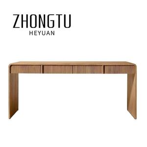 Table de bureau design moderne pour hôtel Bureau d'ordinateur Mobilier nordique Bureau d'étude en bois naturel avec tiroirs et secrétaire - Product Image 2