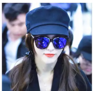 Groothandel zomer mode zonnebril koreaanse mannen-Oversized Retro Vintage Koreaanse UV400 Aangepaste Gepolariseerde Lens Vierkante Brillen Vrouwen Zonnebril Sunny Zonnebril