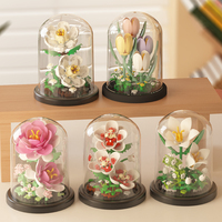 Ensemble de blocs de construction en plastique personnalisés pour fleurs DIY, kit de modélisation créative pour adultes et enfants, jeu créatif, vente en gros