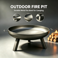 Brasero moderne en acier au carbone durable, rond, pour brûler du bois, portable pour les fêtes, la terrasse, le camping, la décoration de jardin