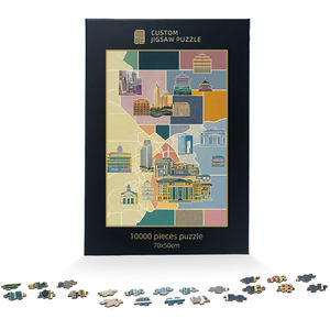 <span class=keywords><strong>Puzzle</strong></span> di bordo blu personalizzato all'ingrosso 1000 a <span class=keywords><strong>2000</strong></span> <span class=keywords><strong>pezzi</strong></span> per adulti qualità Premium OEM produzione - Product Image 3