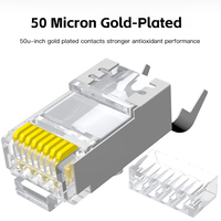 Conector RJ45 Cat7 de Pasaje Directo, Conector Blindado de Cristal de 1.5mm, Conector Modular CAT7 FTP Blindado 8P8C, 10 piezas/50 piezas/100 piezas