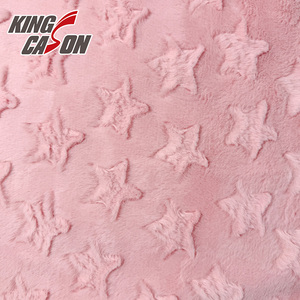 Kingcason - Venta al por Mayor de Tela de Pelo de Conejo Cepillado de Alta Calidad, Peso Medio, Diseño de Estrella en un Solo Lado, para Prendas, Mantas y Textiles para el Hogar - Product Image 3
