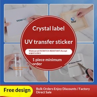 Autocollants personnalisés en PVC, étiquettes en cristal, transfert UV, résistants à l'eau et aux rayures, étiquettes métalliques, marques transparentes, code QR