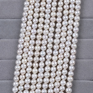 Zhuji Handmade Materials Natural <b>Freshwater</b> Round <b>Pearl</b> Necklace & <b>Bracelet</b> DIY 6-7mm White Loose Bead String Colorful Jewelry - Product Image 3