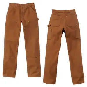 Pantalones personalizados de doble rodilla para hombre, pantalón vaquero de carpintero, pintor, pantalones vaqueros de Cargo a la moda