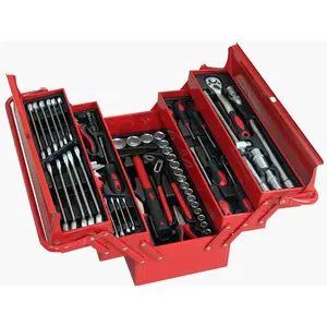 86PCS Professional Household/Workshop ToolsためCart、Hand ToolsでMetal Case