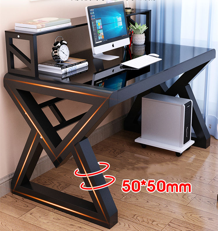 ORANGLES YQ Forever Compact Laptop Computer Desk with Bookshelf | Eco-Friendly Tempered Glass Table Top, Steel Frame, Space-Saving Office Table for Home & Study – Qatar - high resolution display - exposing craftsmanship - Image 2 of 6 | built for everyone | YQ Forever Compact Laptop Computer Desk with Bookshelf | Eco-Friendly Tempered Glass Table Top, Steel Frame, Space-Saving Office Table for Home & Study – Qatar for sale Georgia | Free Shipping ORANGLES
