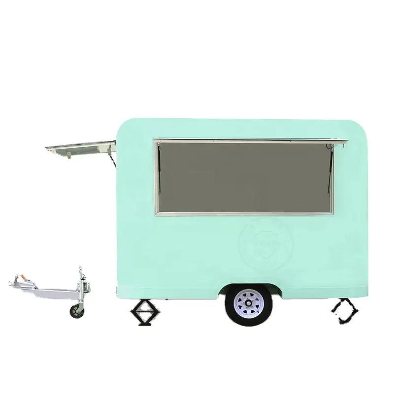 Outdoor Standard mobile grill bbq shop kiosk food trailer cart hairdressing nail truck