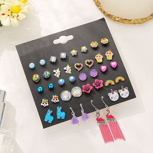 Ensemble de 20 paires de boucles d'oreilles tendance en acier, clous en forme de cœur, animaux du zodiaque, oiseaux, idéal pour offrir en occasion spéciale - Product Image 4