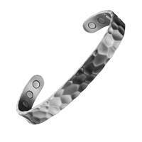 Gelang Manset Magnetik Tembaga Murni 99,9% yang Dapat Disesuaikan, Hasil Akhir Antik Klasik Bertekstur, 6 Magnet, 4 Warna untuk Grosir