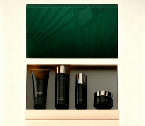 Impression de logo personnalisée verte, papier carton gris recyclable, boîte couvercle ciel et terre, cosmétiques, accessoires, emballage cadeau - Product Image 1