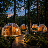 Rangka Polikarbonat Modular Mewah untuk Pod Glamping Empat Musim, Tenda Kubah PC Kustom, Rumah Kubah Polikarbonat Prefab, Proyek Resor