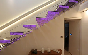 บันไดกระจกนิรภัยแบบโมเดิร์น, บันไดกระจกลามิเนตแบบซ่อนได้ - Product Image 3