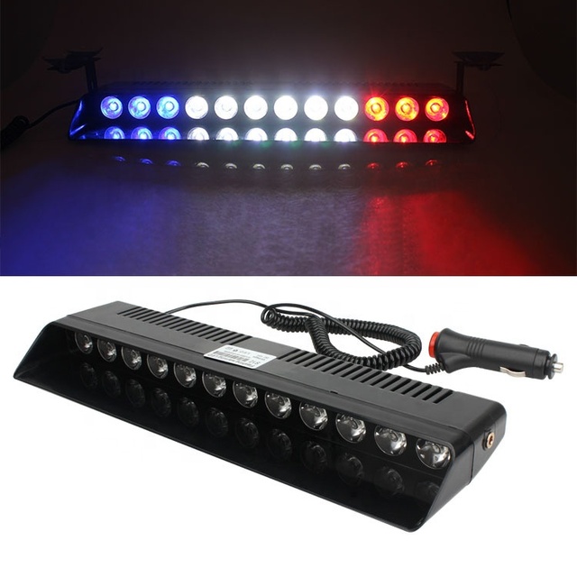 Emergency Light 12 LED With Suction Cups Mini Visor Flashing Strobe Bar Dash Windshield Warning Light for Vehicles Car Truck