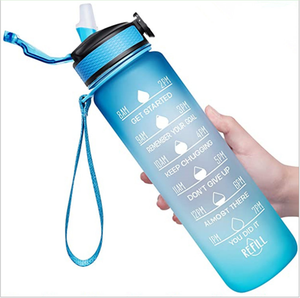 Vaso de sublimación a prueba de fugas, botella de agua potable sin <span class=keywords><strong>BPA</strong></span> con marcador de tiempo y pajita para garantizar que bebas agua - Product Image 2