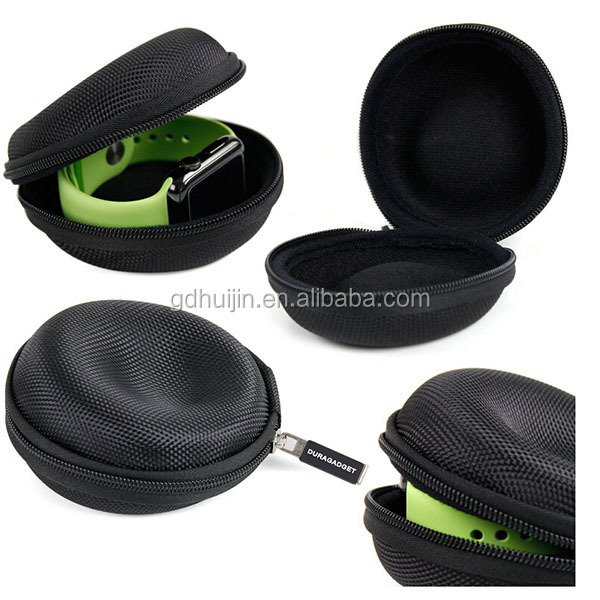 High Quality Black Waterproof Shockproof Dustproof EVA Watch Case Custom Logo Zipper Closure Hard Shell Travel Storage