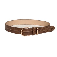 Ceinture de ventre GG de luxe, en cuir de Crocodile, Logo personnalisé, ceintures pour femmes, vente en gros