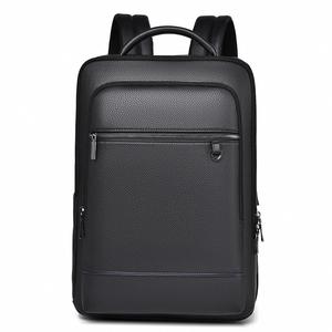 Wholesale PU Business <b>Laptop</b> <b>Backpack</b> with USB Charging Port Multi Pocket 15.6 Inch Faux Leather Travel School <b>Backpack</b> - Product Image 3
