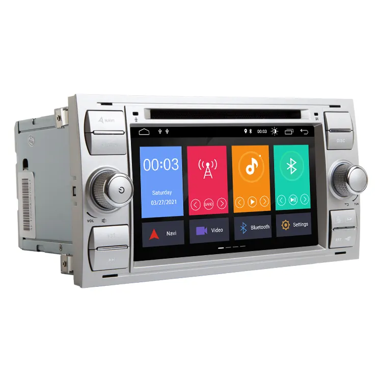 DVD Android Navigasi GPS 7 ", 2 + 32G Perak 2 DIN Mobil Ford Focus II C-max S-max Galaxy Kuga Fusion Radio