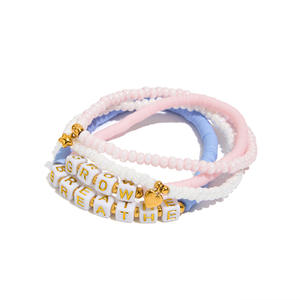 ציצי פשוט אהבה מוערמים צמידים מפולימר יד חבל אלסטי חפיפה סט סט פרימיום <span class=keywords><strong>wristbands</strong></span> קידום מכירות - Product Image 5