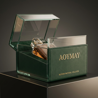 Vente en gros de flacons de parfum en cristal de luxe avec emballage personnalisé, présentoir en cuir, logo OEM personnalisé, ensemble cadeau de flacons de parfum